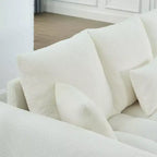 GDFStudio Alanna Divano a 3 Posti Moderno in Tessuto Teddy con Cuscini, 79,5 pollici