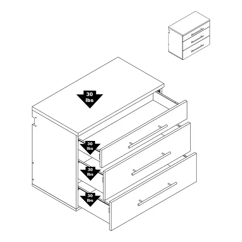 Hangups Mobile base a 3 cassetti - Prepac