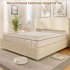 CuisinSmart - Struttura letto in velluto a coste con testiera, struttura letto imbottita con piattaforma con 4 cassetti portaoggetti e supporto a doghe in legno