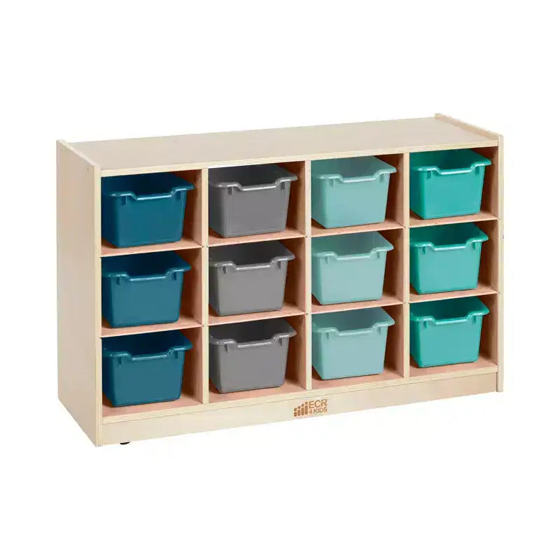 Mobile per Contenitori Cubby e 15 Scomparti Anteriori Inclinati, 3x4, Mobili per Bambini