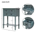 Tavolino consolle stretto da 60 cm con 3 cassetti e ripiano, tavolino da divano per ingresso o soggiorno di piccoli spazi