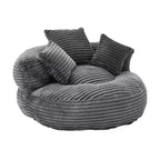 Pouf Divano per Adulti e Bambini, Poltrona Sacco Oversize in Corduroy con 3 Cuscini e Braccioli per Soggiorno e Camera da Letto