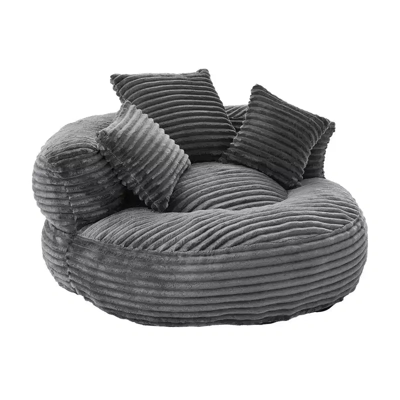 Pouf Divano per Adulti e Bambini, Poltrona Sacco Oversize in Corduroy con 3 Cuscini e Braccioli per Soggiorno e Camera da Letto