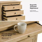 Giorgio 3 - Tavolino con cassetti e prese integrate Set di 2|HULALA HOME