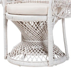Sedia Kallima Pavone in Rattan Naturale Bianco Bohemien Moderno