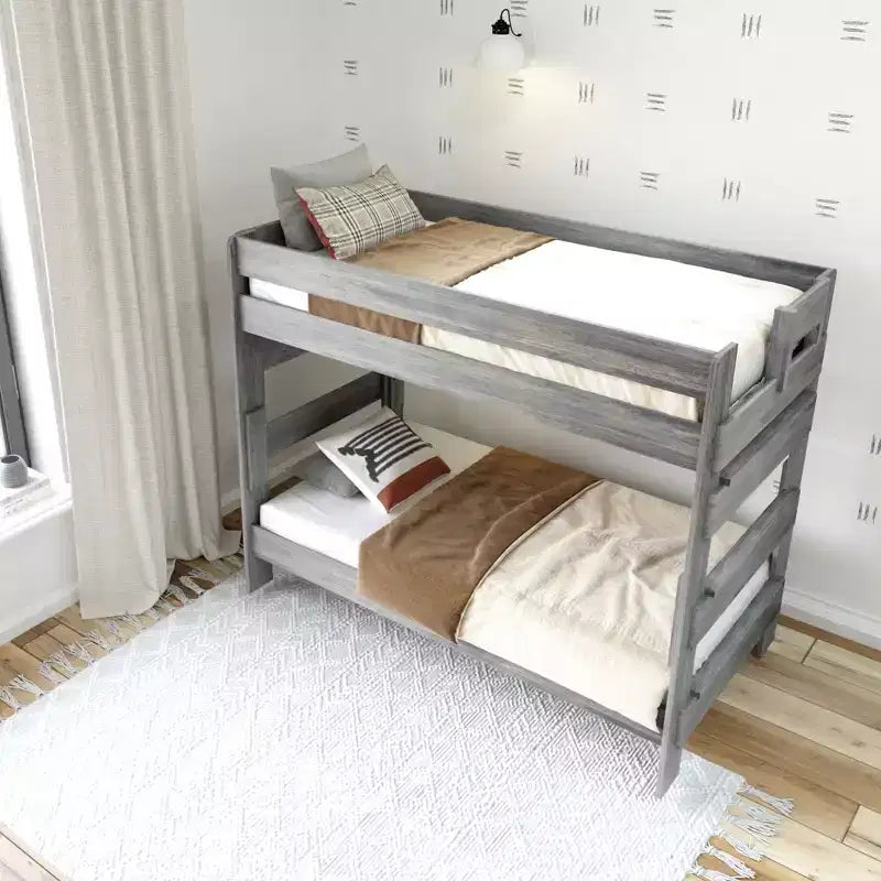 Letto a castello in legno massello stile rustico Plank+Beam per adulti (due letti singoli)