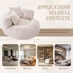 Pouf Divano per Adulti e Bambini, Poltrona Sacco Oversize in Corduroy con 3 Cuscini e Braccioli per Soggiorno e Camera da Letto