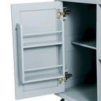 Carrello da Cucina con Piano a Ribalta in Legno di Gomma