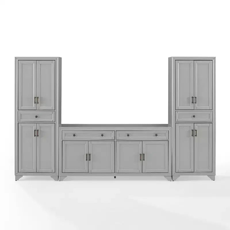 Set di dispensa e credenza Tara 3 pezzi, effetto invecchiato - Crosley