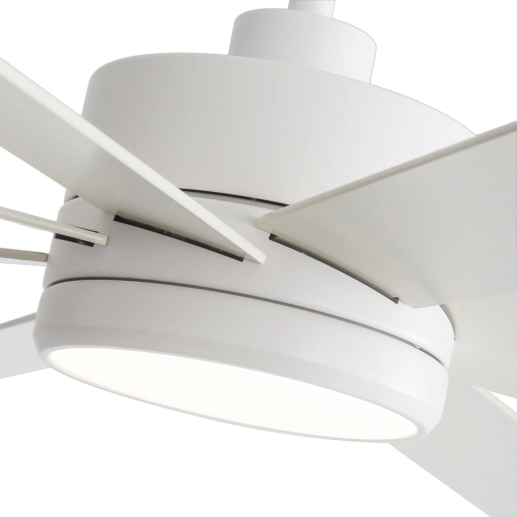 Ventilatore da soffitto nero da 65 pollici a 8 pale con luce LED e telecomando