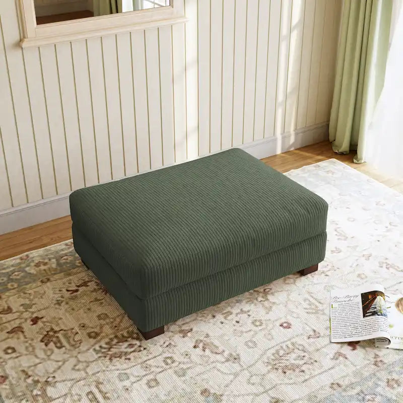 Pouf Ottomano Accento Oversize in Velluto a Coste Moderno