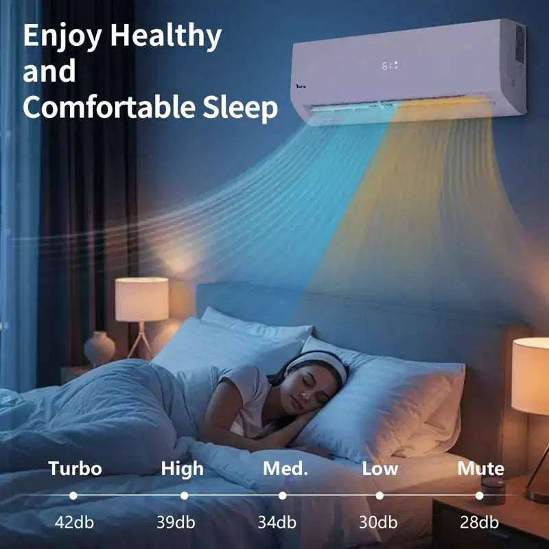 Condizionatore d'aria mini split Karl Home 3 zone 28000 BTU 20 SEER2 con pompa di calore (9K+9K+18K)