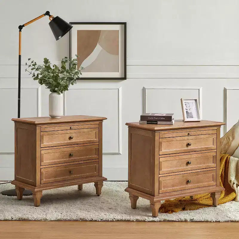 Giorgio 3 - Tavolino con cassetti e prese integrate Set di 2|HULALA HOME