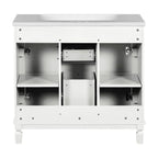 Mobile bagno moderno da 90 cm con lavabo integrato e specchiera, 2 ante e 2 cassetti