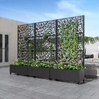 MAYEERTY Fioriera con traliccio in ferro nero Rete Stile 01 72x47x16in Set da 3 pezzi