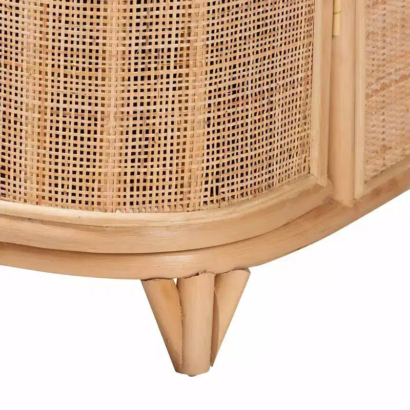 Mobile Contenitore in Rattan Naturale bali & pari Yanka Naturale: Realizzato a mano, 2 ripiani, Design Bohemien