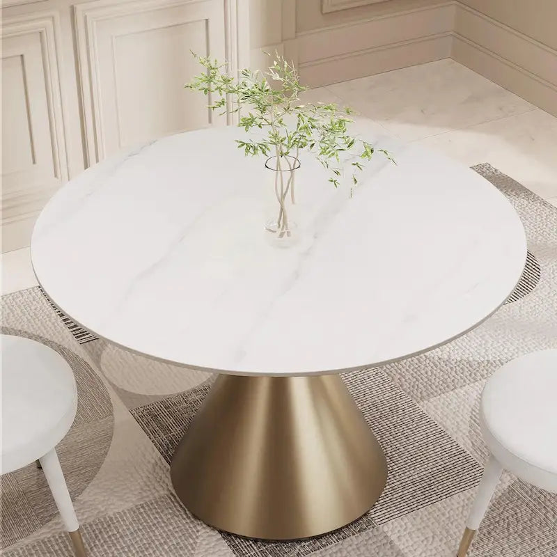 Morden Fort Set da pranzo rotondo moderno di lusso da 5 pezzi con tavolo e sedie