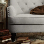 Moser Bay Mignon Poltrona Accent con Schienale Alto Trapuntato, Velluto/Lino, 76 cm