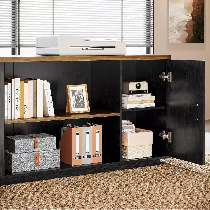 Scrivania direzionale a L Lantine 85,8, scrivania da computer da ufficio extra large con cassetti portadocumenti per l'home office