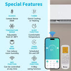 Condizionatore d'aria mini split Karl Home 3 zone 28000 BTU 20 SEER2 con pompa di calore (9K+9K+18K)