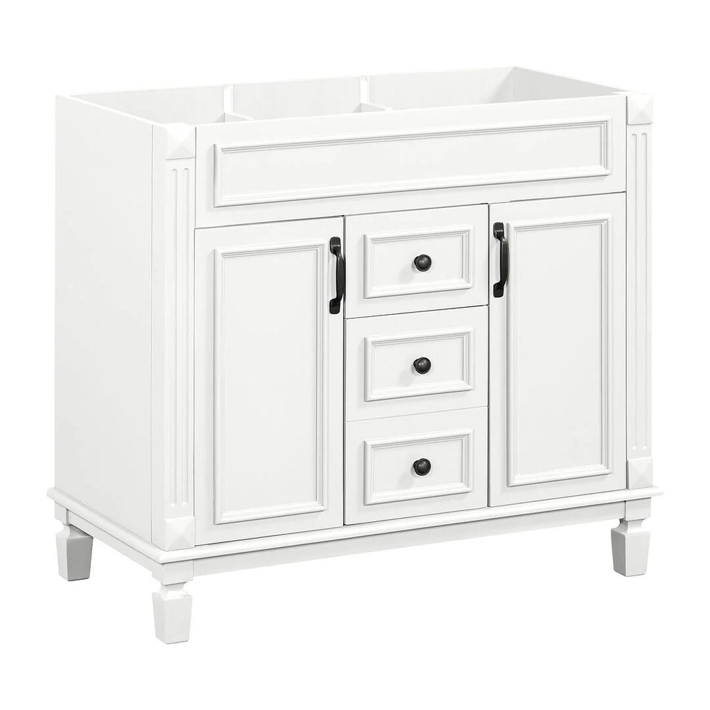 Mobile bagno moderno da 90 cm con lavabo integrato e specchiera, 2 ante e 2 cassetti