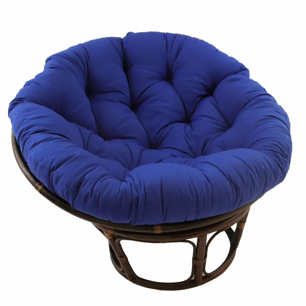 Poltrona Papasan Bali da 42 pollici in rattan con cuscino in twill