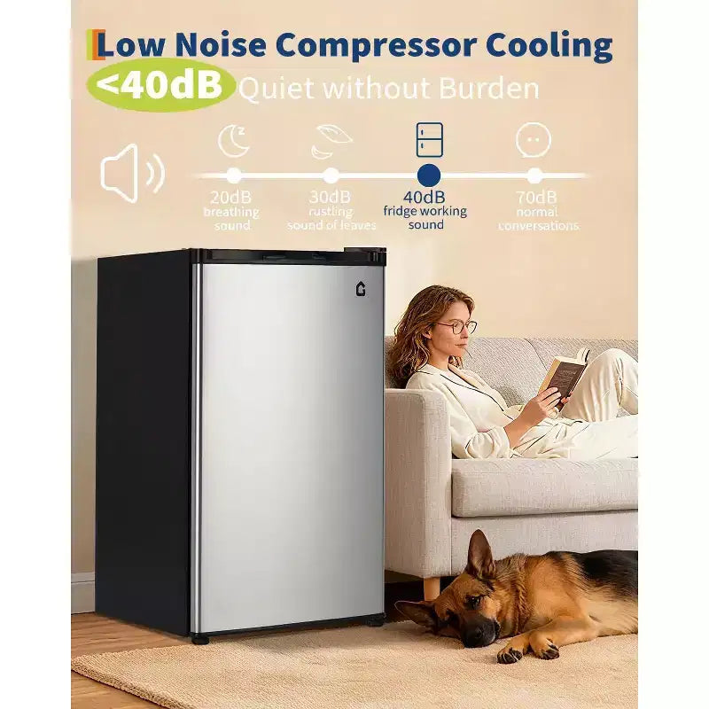 Mini Frigo da 4,5 Piedi Cubi con Congelatore, Frigorifero Compatto con Porta Reversibile, Termostato Regolabile ad Efficienza Energetica, Piccolo Frigo