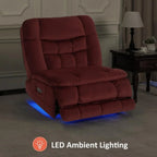 MCombo Fauteuil inclinable électrique sans accoudoirs surdimensionné à double moteur, inclinable Zeroarms parfait pour le salon en tissu PR607