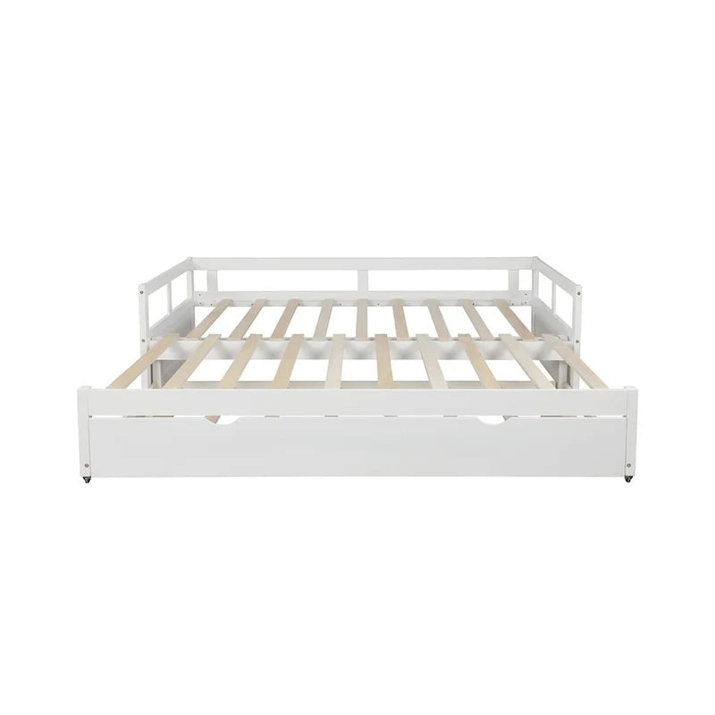 Letto a giorno estensibile con letto estraibile, Letto a giorno in legno con letto estraibile