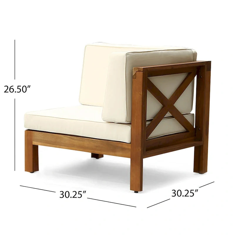 Set da conversazione Brava da 6 pezzi per esterni in legno di acacia di Christopher Knight Home