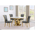Best Quality Furniture D325-SC324-7 Set da pranzo rotondo 5 pezzi