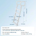 Scaletta per piscina per impieghi gravosi a 5 gradini con doppio corrimano, gradini in PE robusti antiscivolo, capacità 181 kg, adatta per piscine interrate e fuori terra da 122 a 137 cm