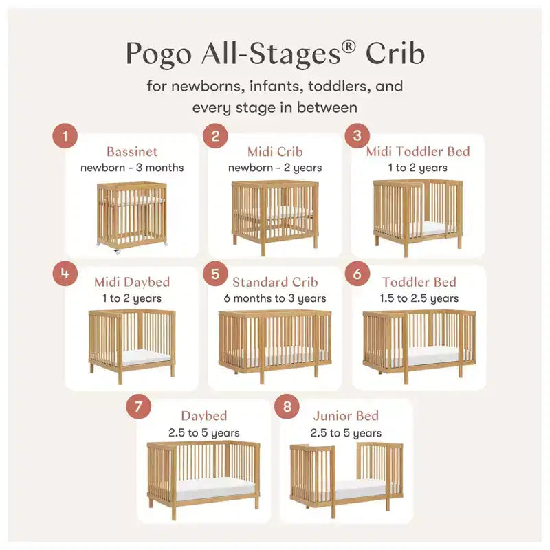 Culla convertibile Babyletto Pogo 8 in 1 con kit di conversione per tutte le fasi