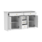 59.1'' Credenza Buffet Bianco Laccato Mid-Century Modern Contemporaneo