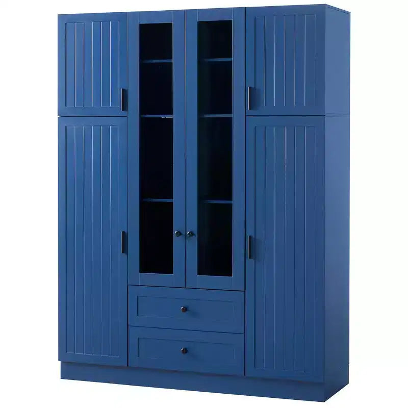 Whisen Dispensa da Cucina Autoportante 71''H, Grande Armadio Contenitore per Sala da Pranzo Credenze con 6 Ante, Ripiani Regolabili