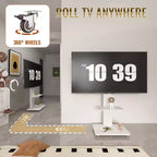 Mobile TV con carrello per TV da 32 a 75 pollici, regolabile in altezza con cassetto e ruote per soggiorno, camera da letto, uffici -ModernLuxe