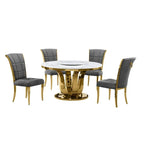 Best Quality Furniture D325-SC324-7 Set da pranzo rotondo 5 pezzi