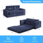 Mjkone Divano Letto Futon Convertibile 2-in-1 da 180 cm, in Tessuto a Coste, Pieghevole con Bottoni Trapuntati, Salvaspazio