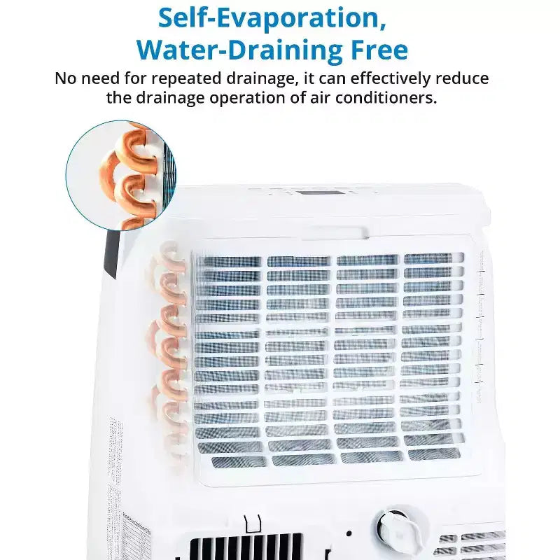 Condizionatore Portatile da 10000 BTU, Climatizzatore Domestico con Telecomando per Stanze fino a 42 m², Funzioni 3-in-1/Timer 24 Ore/Rotelle
