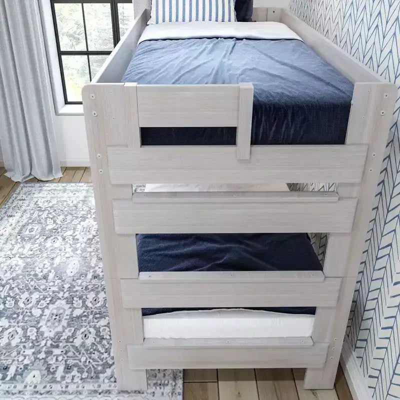 Letto a castello in legno massello stile rustico Plank+Beam per adulti (due letti singoli)