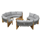 Set da Esterno 6 Posti con Cuscini e Tavolino da Caffè