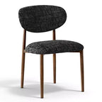 Lot de 4 chaises de salle à manger modernes rembourrées avec dossier incurvé, chaises d'appoint sans accoudoirs à cadre en fer pour salle à manger, cuisine-Panipeachy