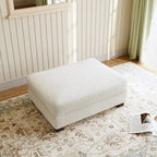 Pouf Ottomano Accento Oversize in Velluto a Coste Moderno
