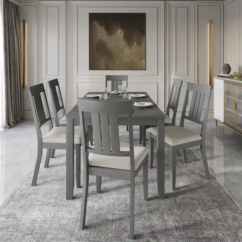 Set da pranzo da 7 pezzi in legno CraftPorch Classic