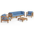 Set da conversazione Brava da 6 pezzi per esterni in legno di acacia di Christopher Knight Home