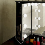 Lussuosa Toeletta da Trucco a LED con 9 Cassetti Elegante Postazione Trucco