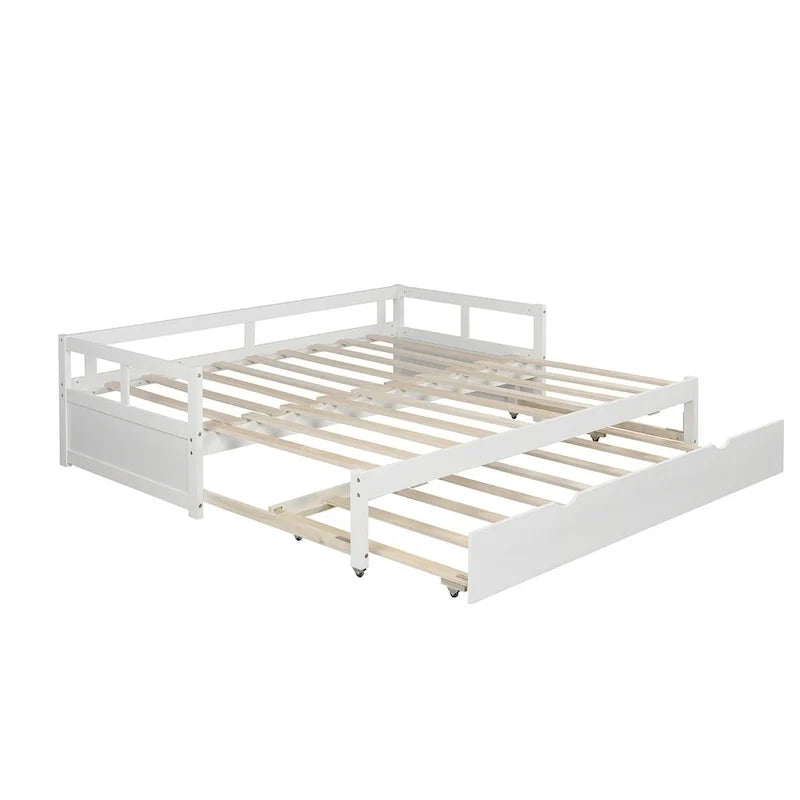 Letto a giorno estensibile con letto estraibile, Letto a giorno in legno con letto estraibile
