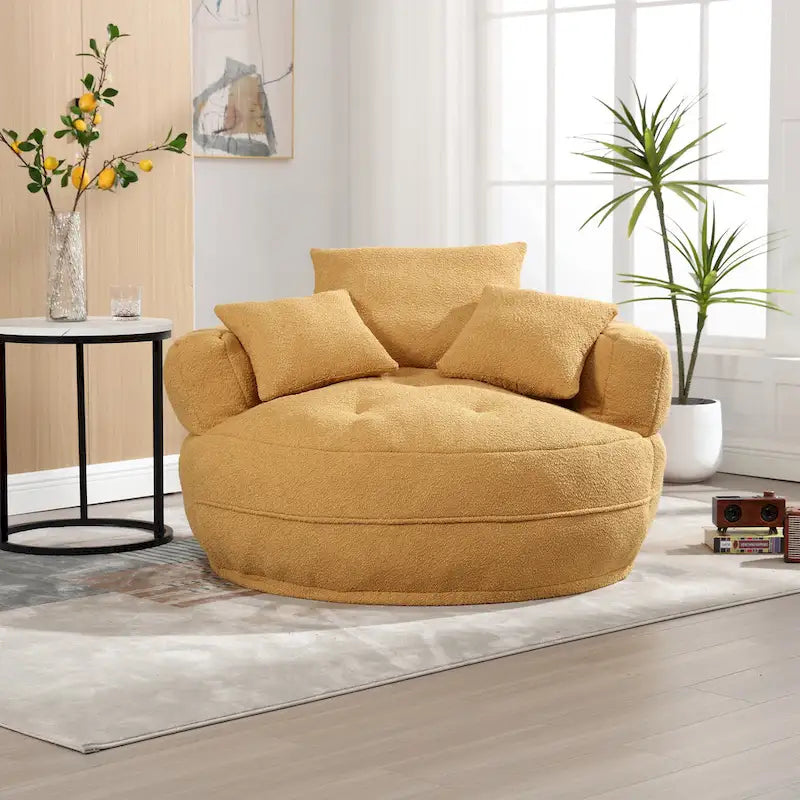 Poltrona Divano Pigro Rotondo – Bianco/Blu/Grigio/Giallo/Arancione/Rosarossa/Blu Scuro/Verde, Posto Singolo e Coppia