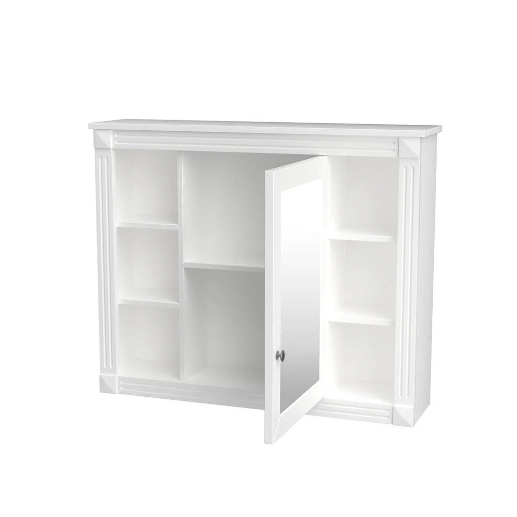 Mobile bagno moderno da 90 cm con lavabo integrato e specchiera, 2 ante e 2 cassetti