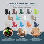 Polytrends Laguna Sedia Adirondack Pieghevole da Esterno per Patio Resistente allo Sbiadimento e alle Intemperie